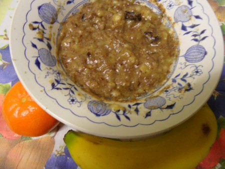 Banánová kaša (raw).