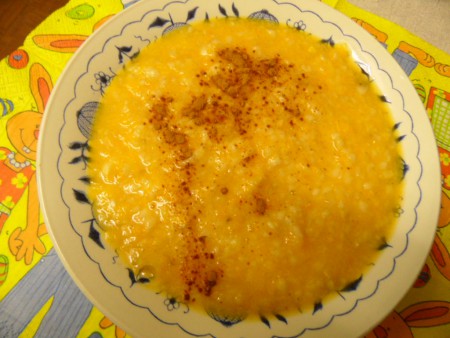 Pomarančo-banánová kaša.